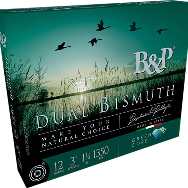 B Ammunition 12B4DB43 Dual Bismuth 12Gauge 3" 1 1/4oz Bismuth 3/4Shot 10 Per Box/10 Case