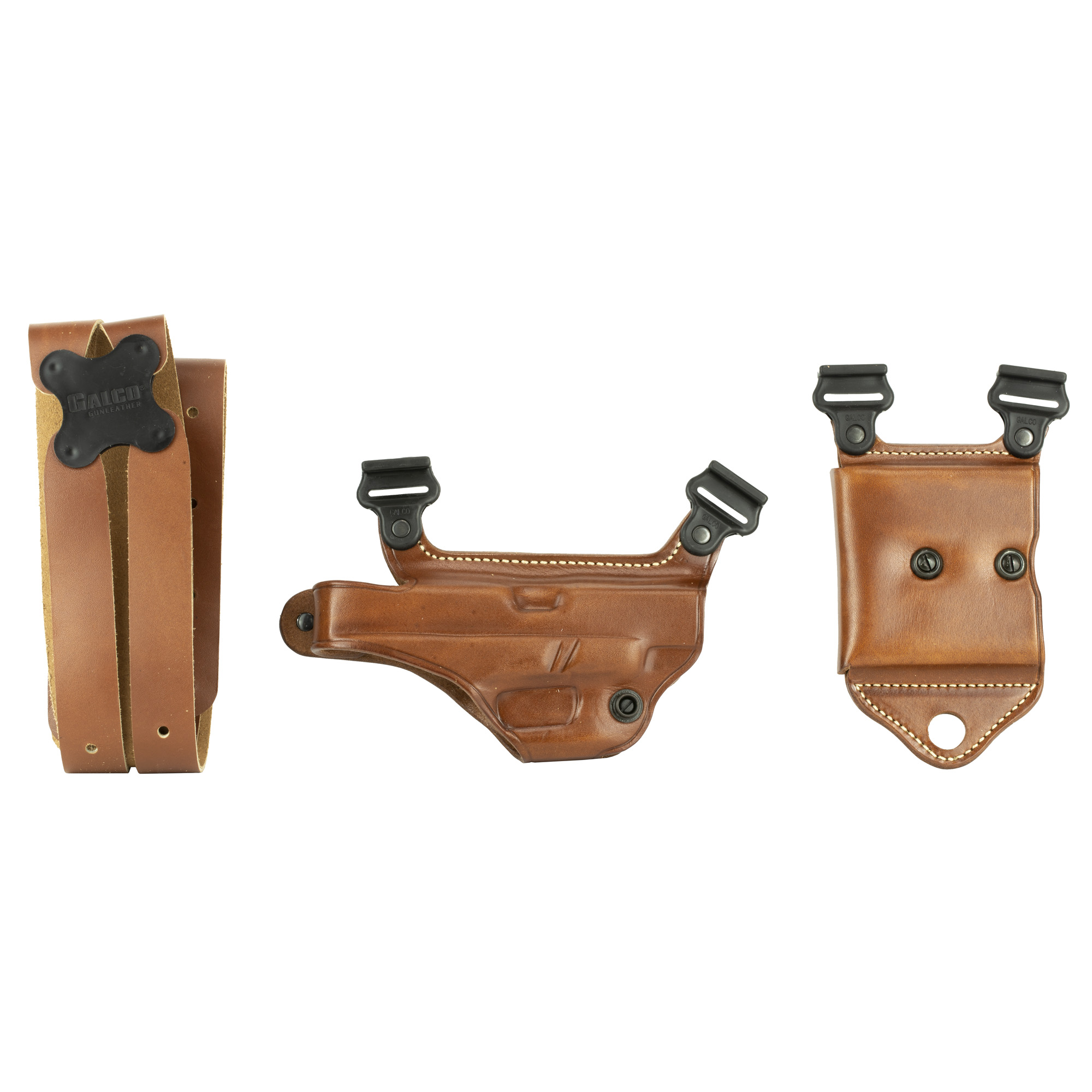 Galco Miami Classic II Shoulder Holster, Fits Glock 17/19/26, Right Hand, Tan Leather