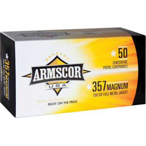 Armscor USA .357 Magnum 158gr Full Metal Jacket 50 Rounds Brass Case