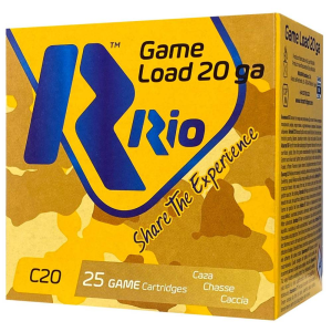 RIO 20 GAUGE 2 3/4' 1 OZ #6 1250 FPS GAME LOAD SHOTGUN AMMUNITION - 25rd BOX