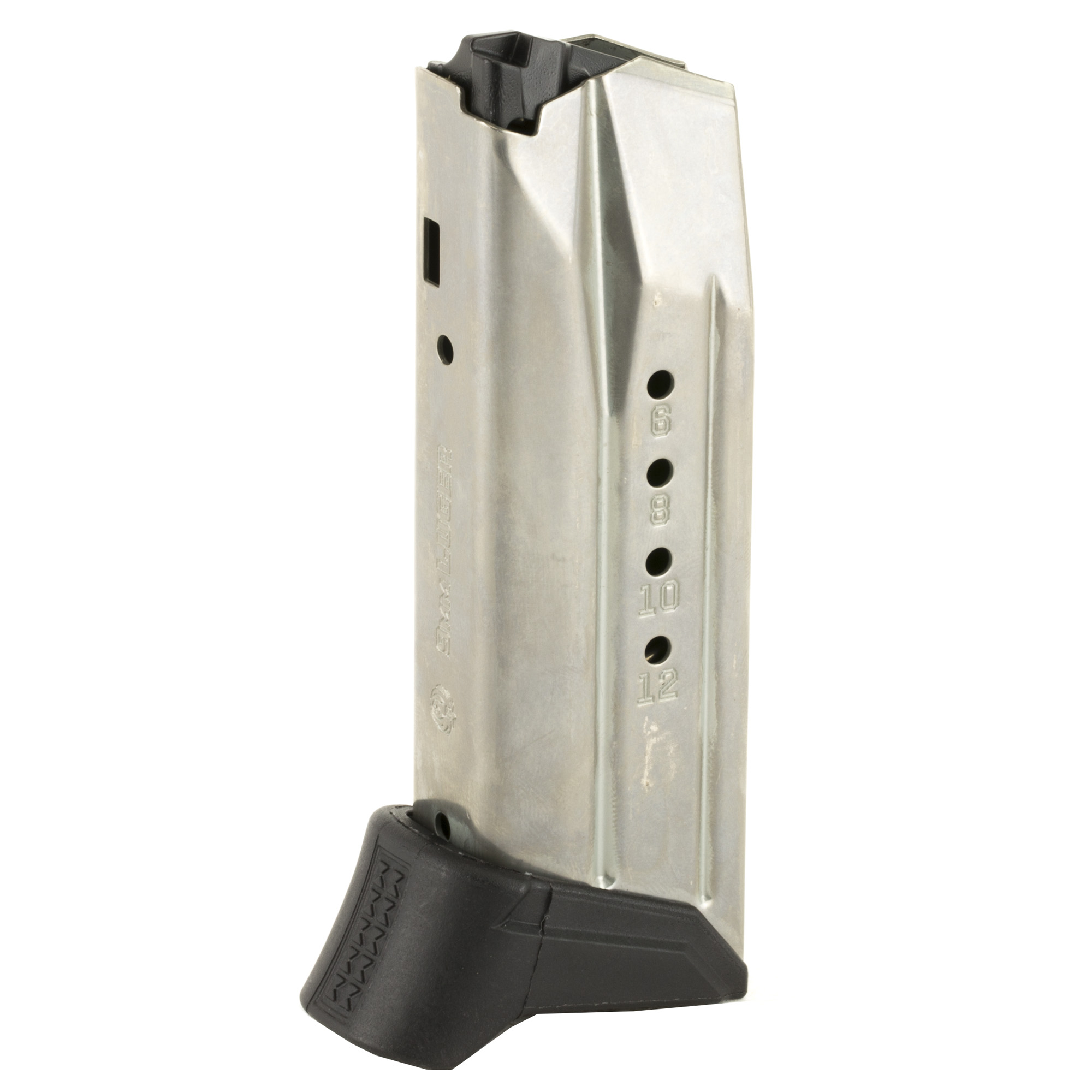 Ruger Magazine, 9mm, 12 Rounds, Fits Ruger American Compact, Steel, Silver