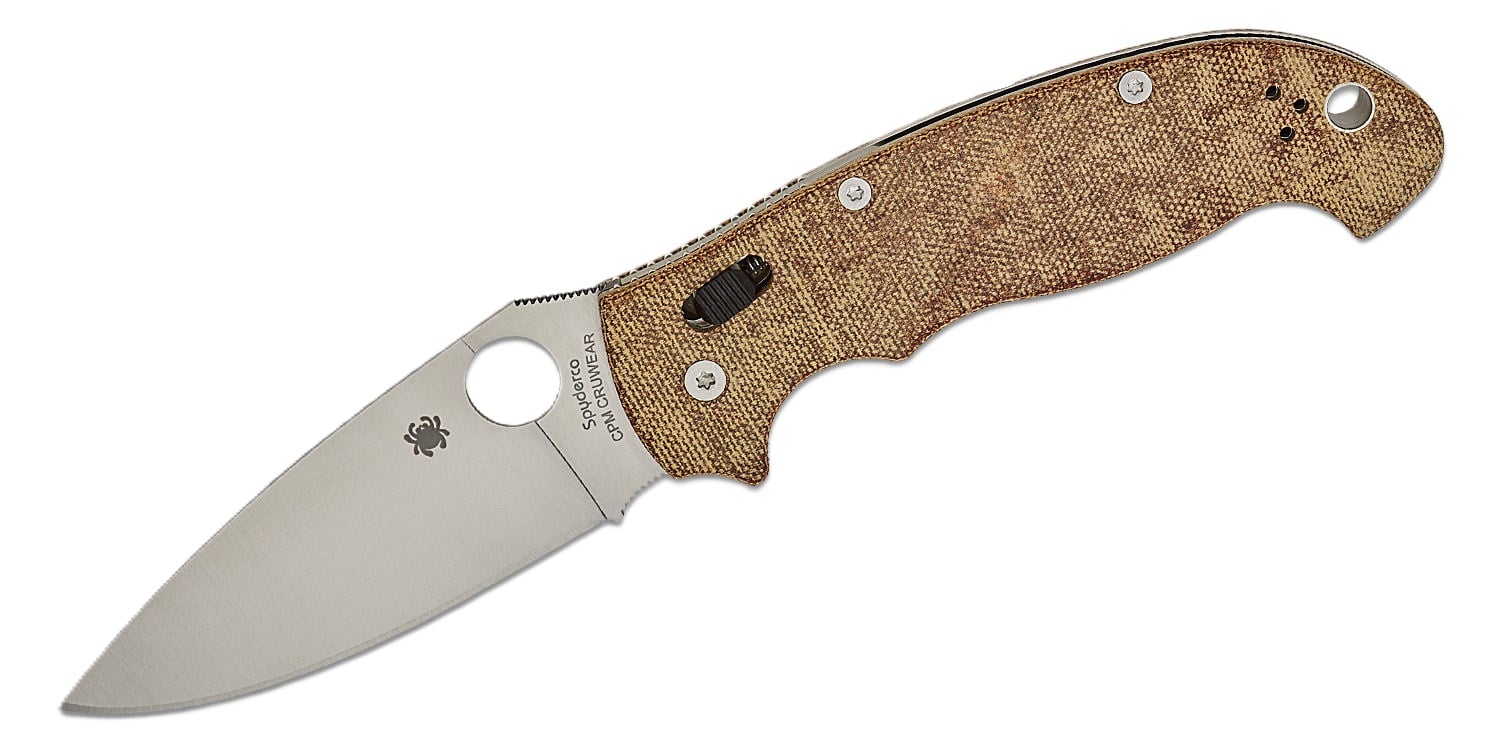 Spyderco Manix 2 XL Folding Drop Point Knife, Brown - C95MPCW2
