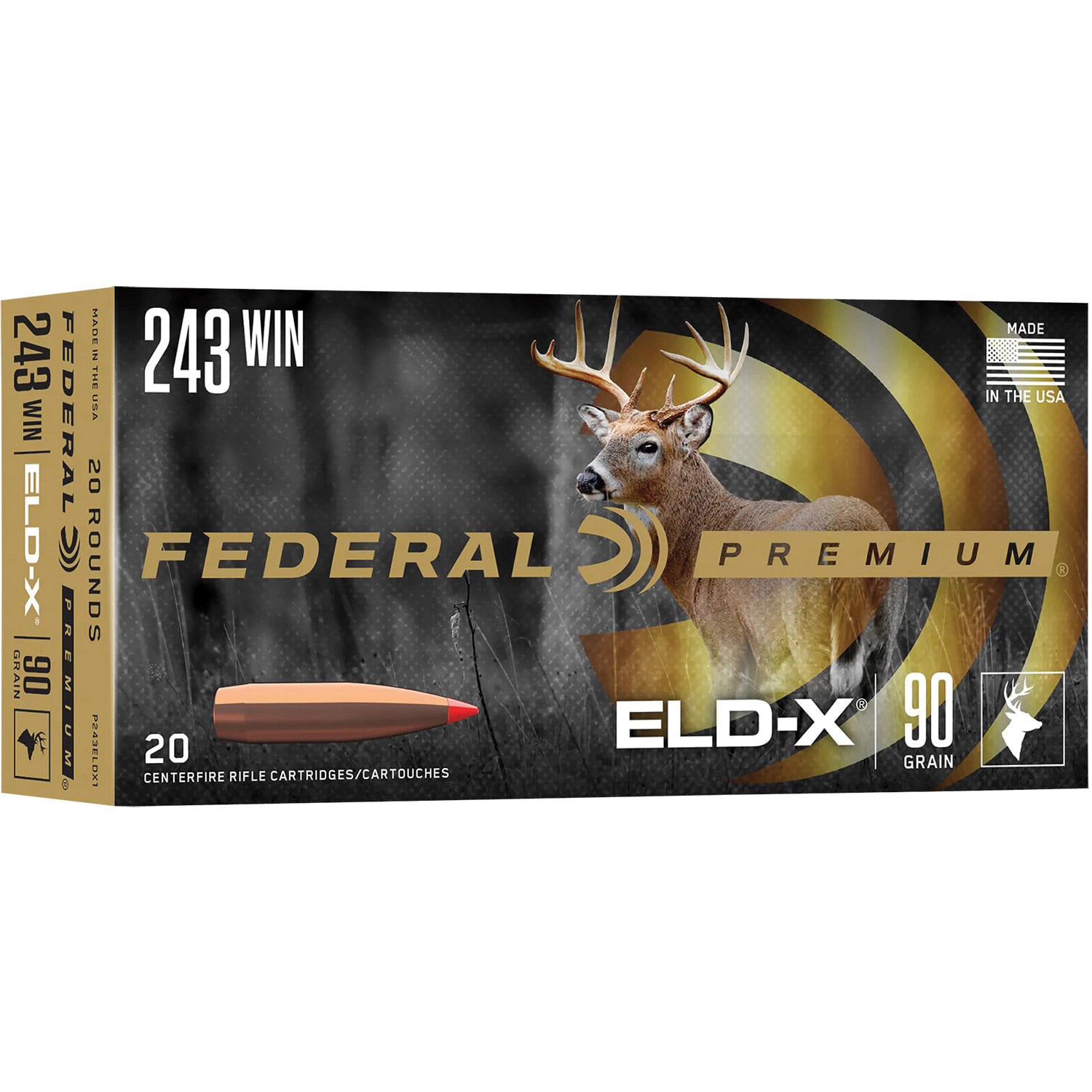 Federal Premium .243 Winchester 90 gr Ammo ELD-X - 20rds - P243ELDX1