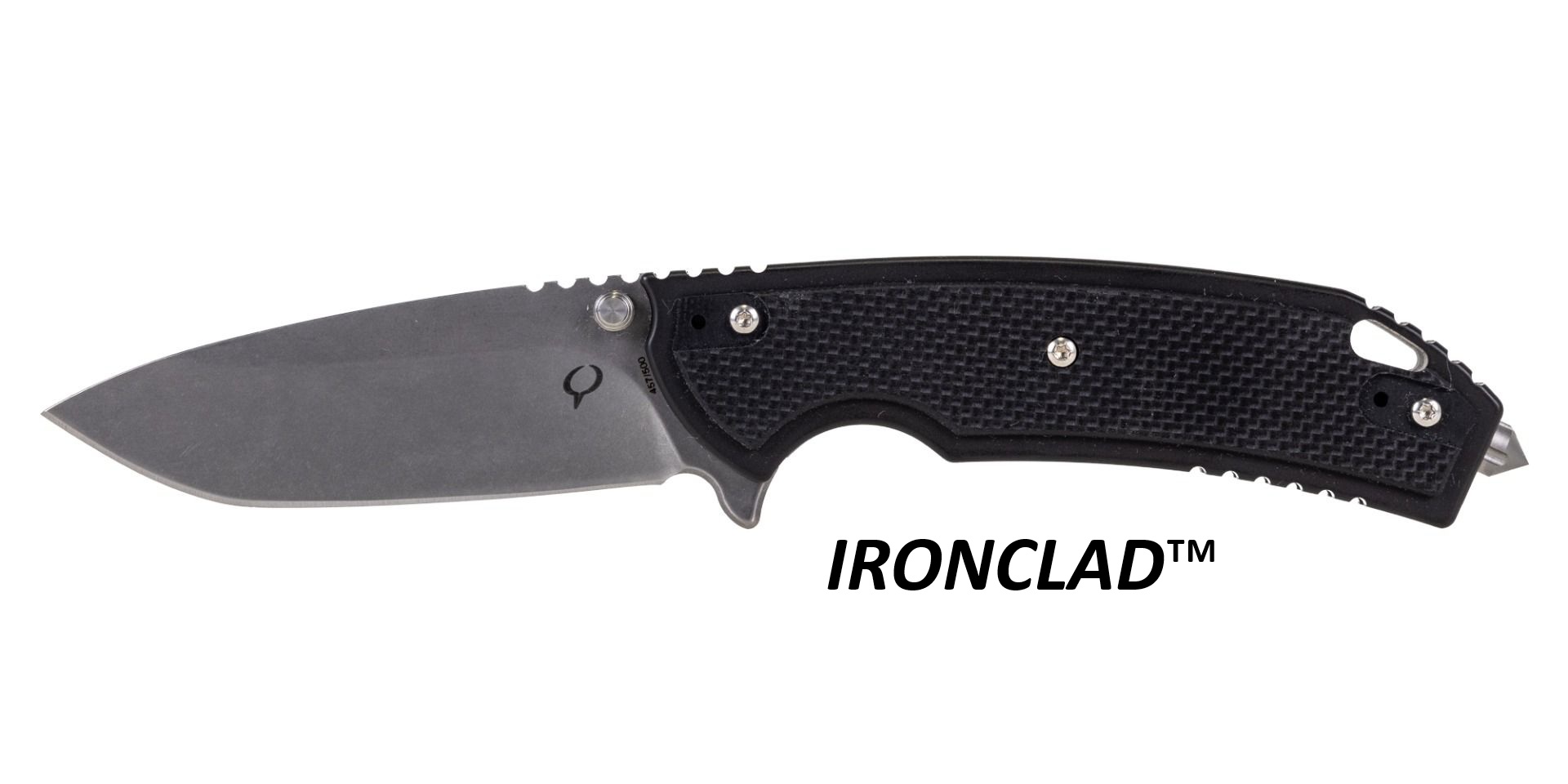 Kronos Ironclad Tactical Folding Knife, Black - KRON-02
