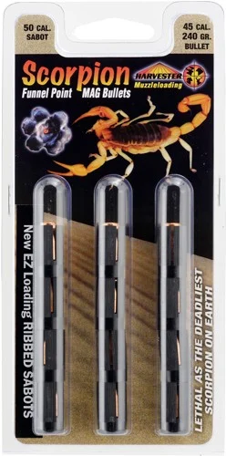 HARVESTER SCORPION 50 CAL - 240GR .451 FUNNEL POINT 12PK