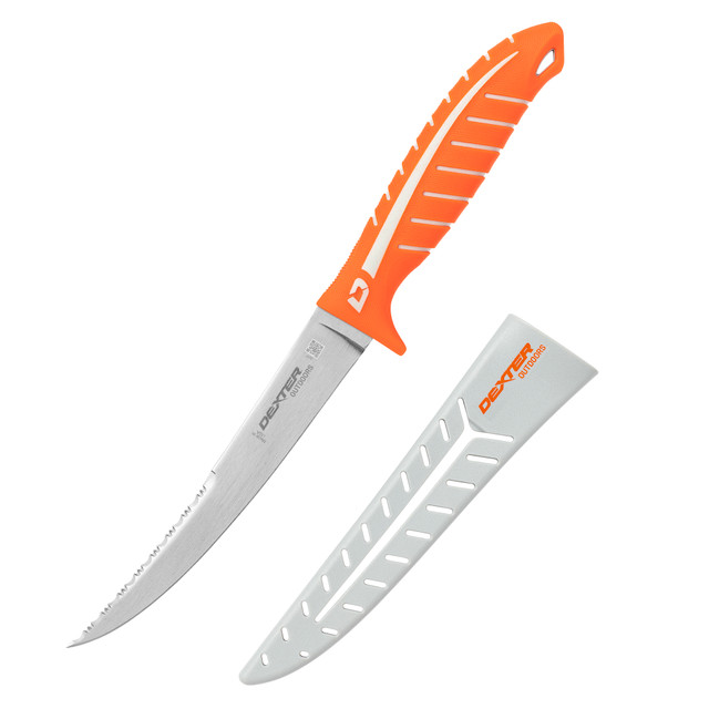 Dexter Dextreme Duo Edge Medium Flex 7" Fillet Knife, Orange - DX7F