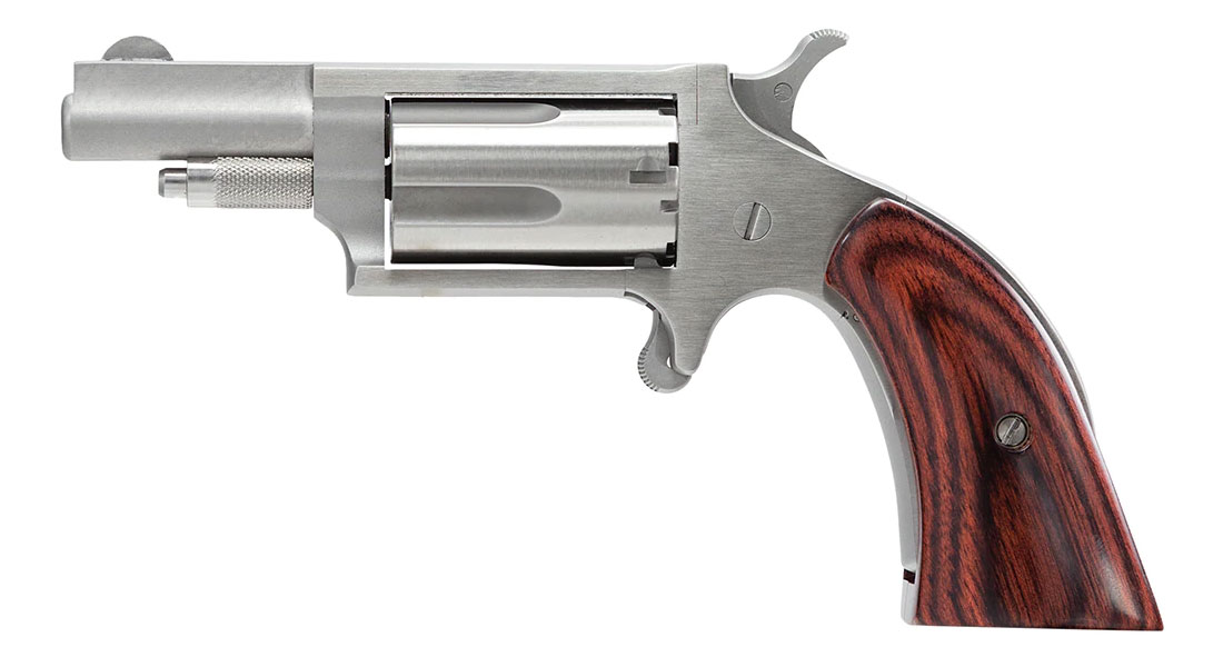 North American Arms 1.625" .22 WMR Boot Grip Mini Revolver, Stainless - 22MGBG