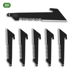 Outdoor-Edge Outdoor Edge 3.0" Utility Blade Pack Half Serration Black 6/ct