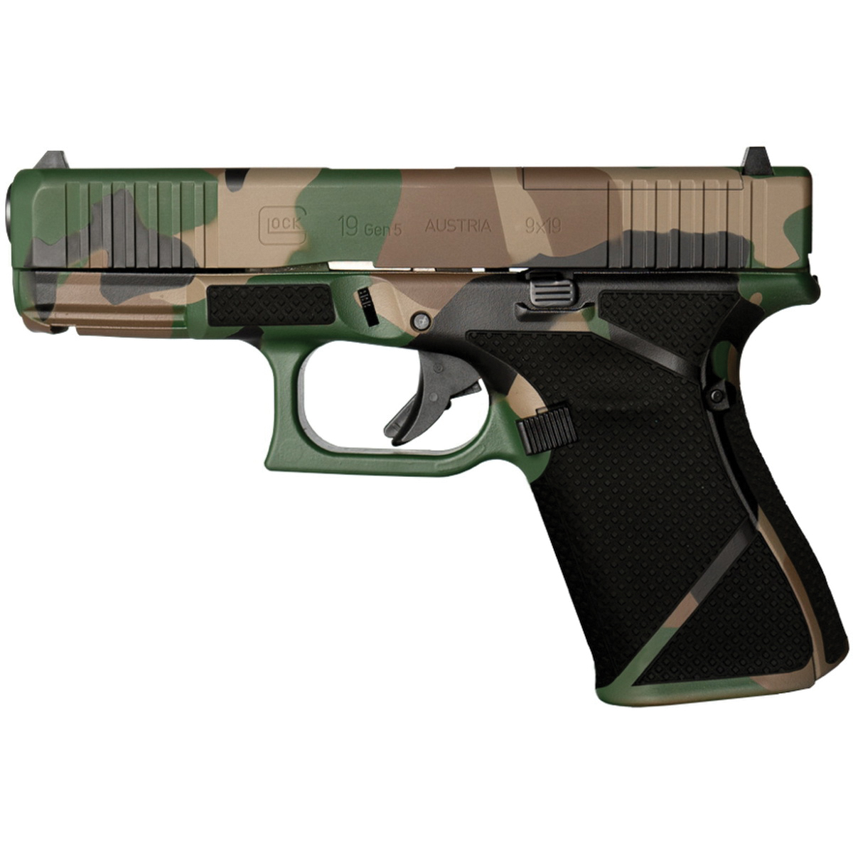 Glock G19 Gen5 MOS Compact 9mm 4.02" 15rds, M81 Camouflage