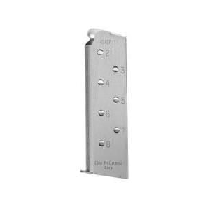 Chip-Mccormick Chip McCormick Shooting Star Officer's 1911 Handgun Magazine w Pad .45 ACP Stainless Steel 7/rd