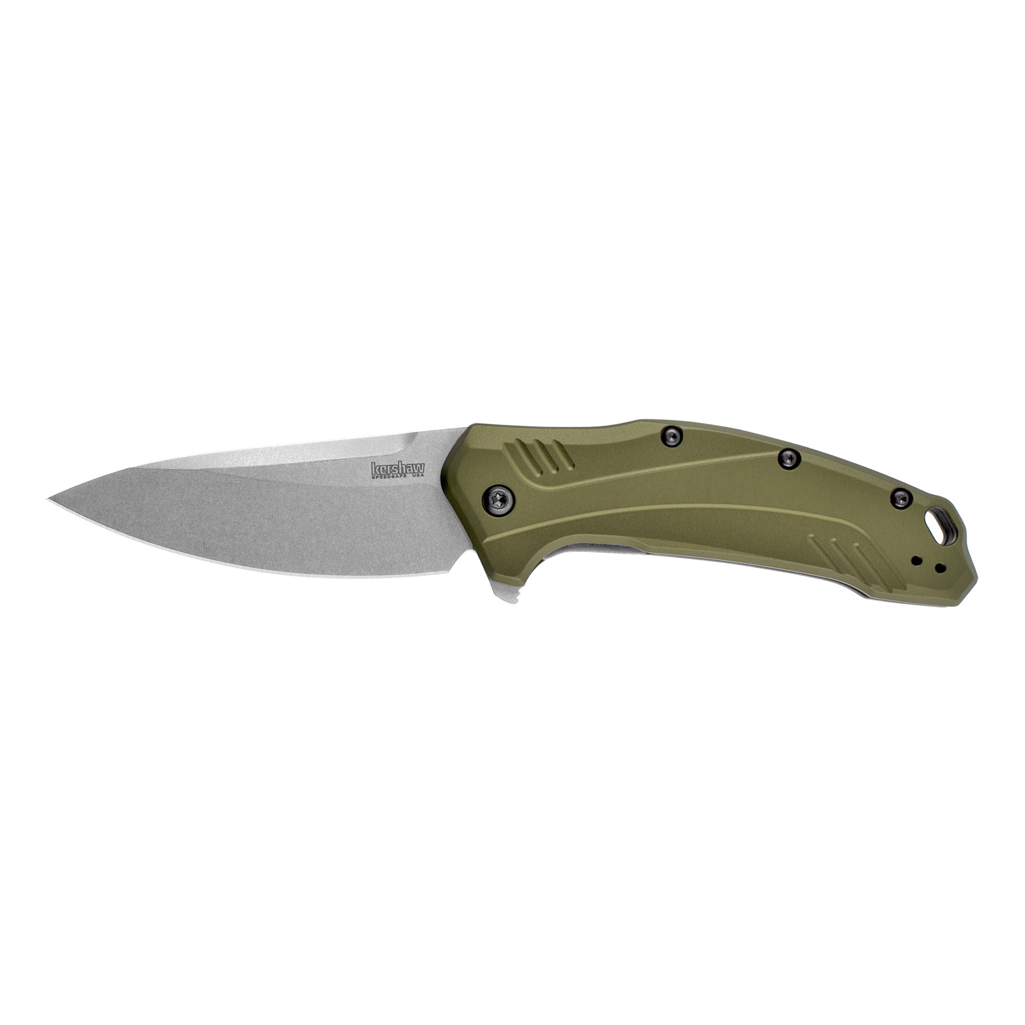 Kershaw Link Folding Drop Point Knife, Olive - 1776OLSW