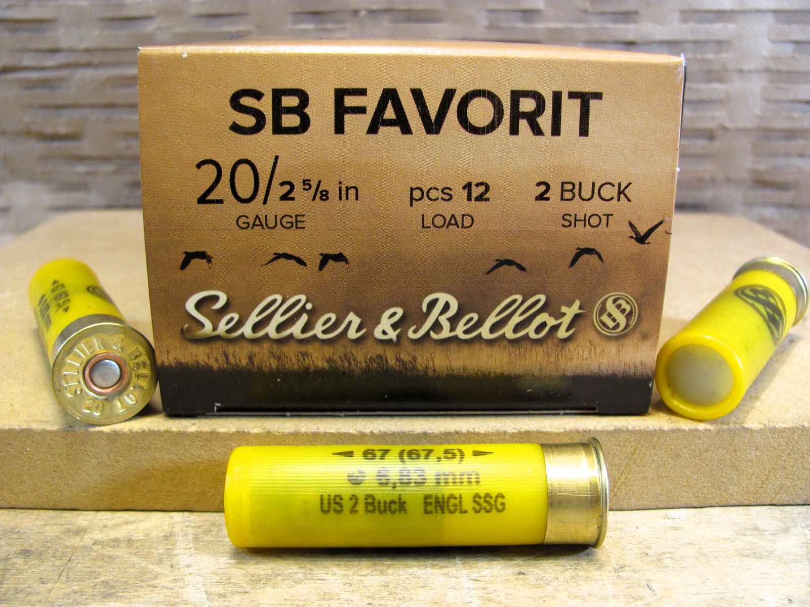 250 Round Case – 20 Gauge 12 Pellet Number 2 Buckshot Ammo by Sellier Bellot – SB Favorit – SB20BSA