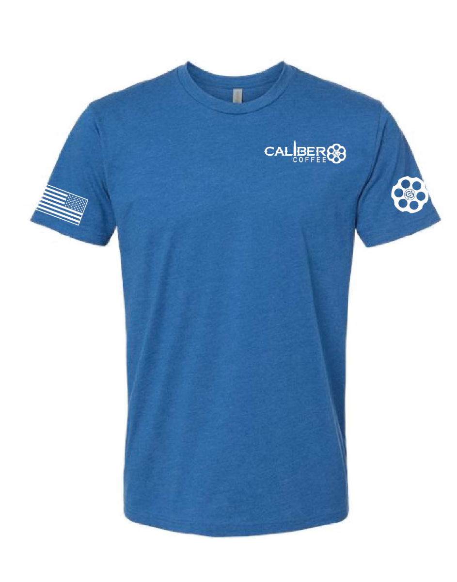 Caliber Coffee 2nd Amendment T-Shirt, Blue Medium
