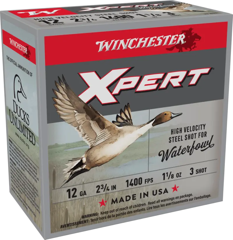 WINCHESTER SUPER X XPERT H.V. STEEL 12GA 2-3/" 1-1/8OZ #3 25RDS BX 250RD CASE