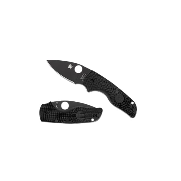 Spyderco Lil Native Lightweight Folding Knife Drop Point Black Plain Edge - Compact, Secure Lock, Ideal for EDC - C230PBBK