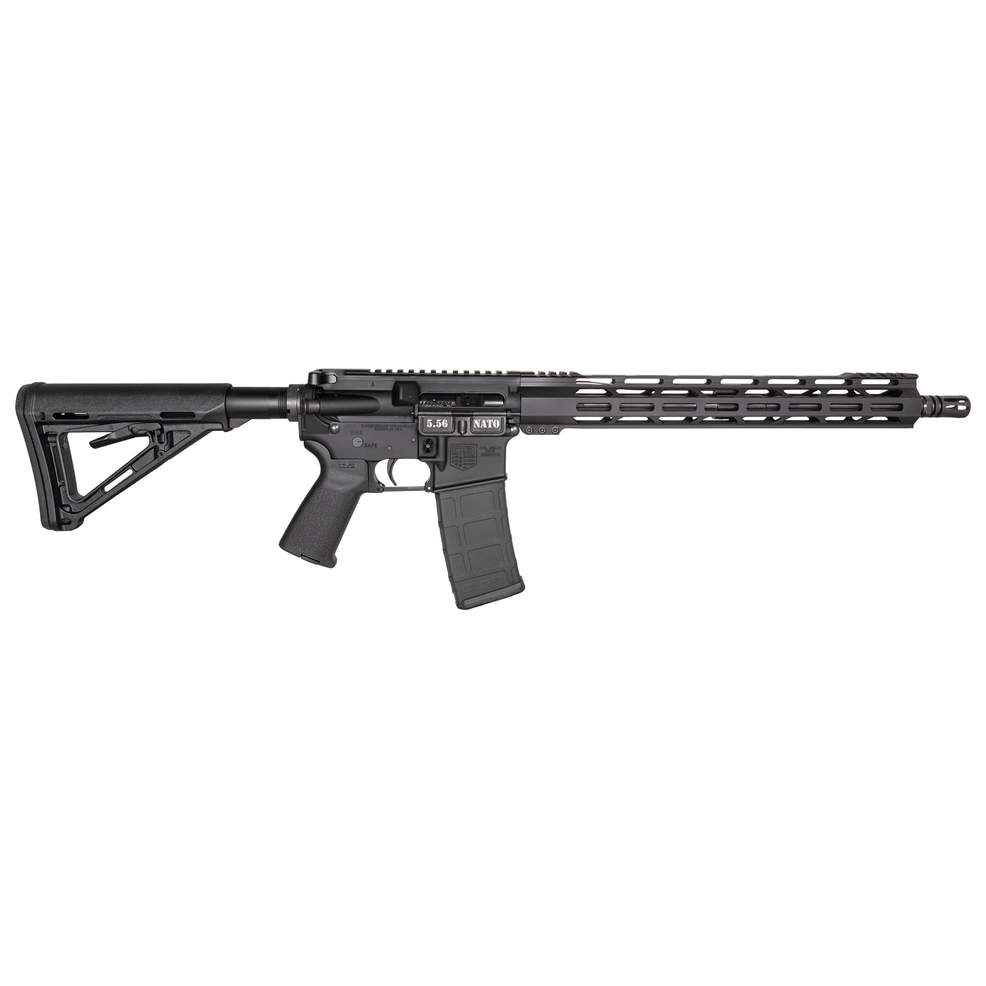 Diamondback DB1717K005 DB15 5.56x45mm NATO 30+1 16″, Black, Magpul Carbine Stock & MOE Grip, 15″ M-Lok Handgaurd - No Credit Card Fees - Low, flat rate shipping