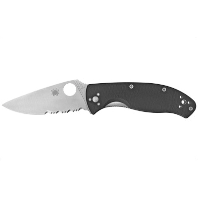 Spyderco Tenacious 3.348" Combination Edge Folding Knife, Satin - C122GPS