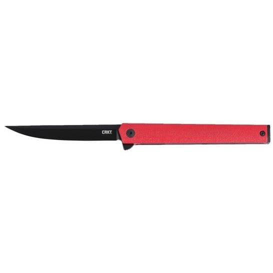 CRKT CEO Flipper Folding Knife Drop Point, Red