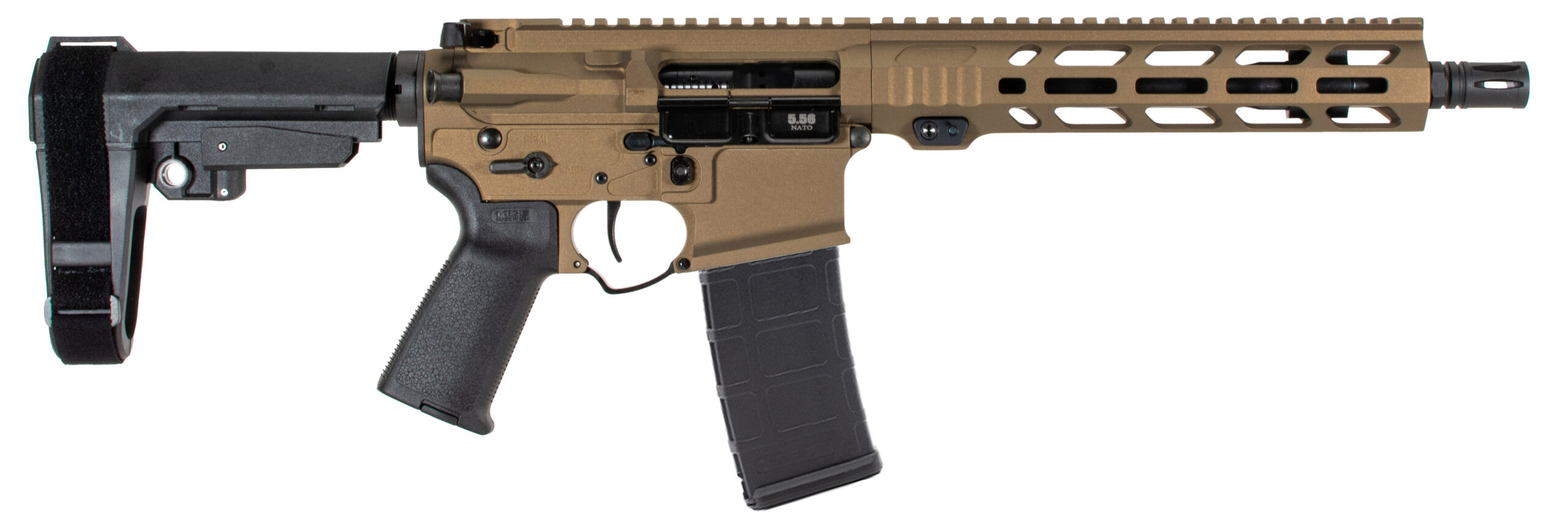 APF 5.56 Pistol 2.0 10.5" Burnt Bronze M-Lok