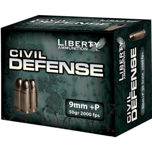 Liberty-Ammunition Liberty Civil Defense Handgun Ammunition 9mm (+P) 50gr SCHP 2000 fps 20/ct