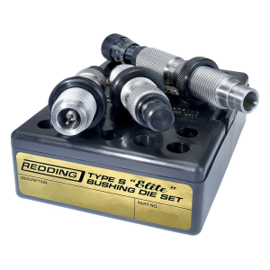 Redding Type S Elite 22 Hornet Bushing Full Length Sizing, Bushing Neck Sizing, Bullet Seating 3 Die Set