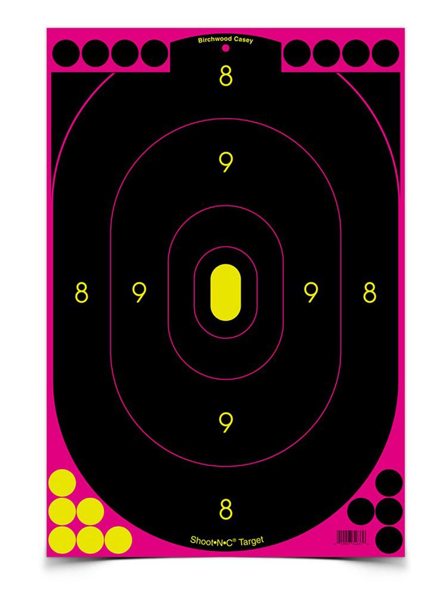 Birchwood Casey Shoot-N-C 12"x18" Silhouette Pink Targets, 5 Pack - BC-34635