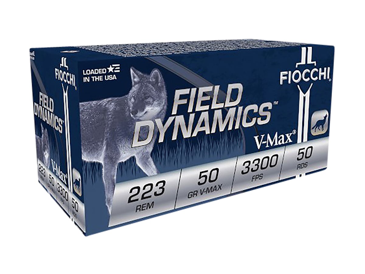 Fiocchi Field Dynamics .223 Remington 50gr V-MAX Ammo, 50rds - 223HVA50