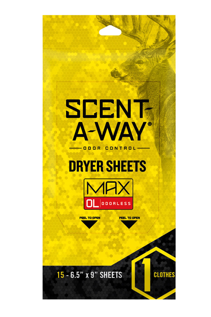 Hunter's Specialties Scent-A-Way Max Odorless Dryer Sheets, 15 Pack - 07707