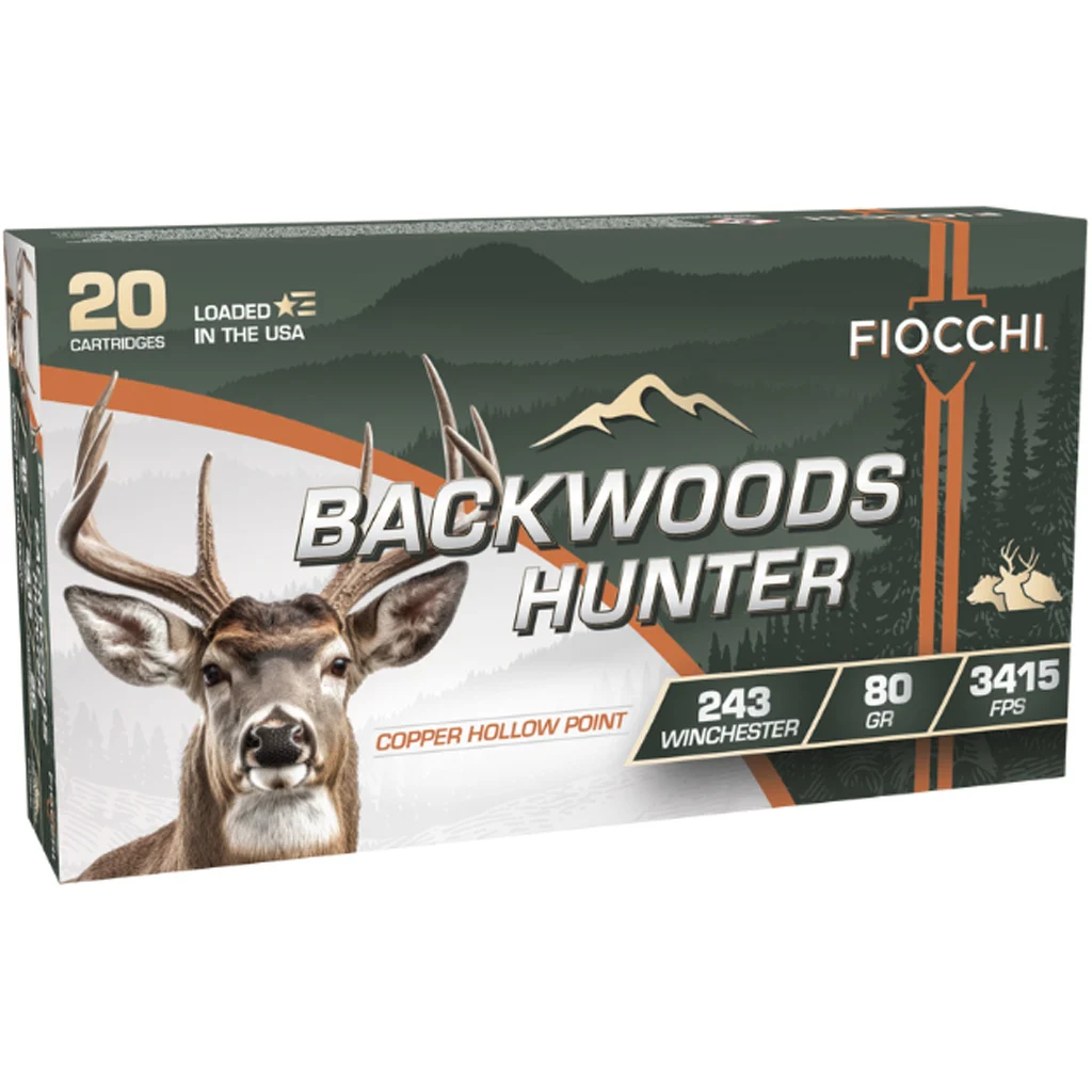Fiocchi Backwoods Hunter Rifle Ammo 243 Win. 80 gr. CHP 20 rd.