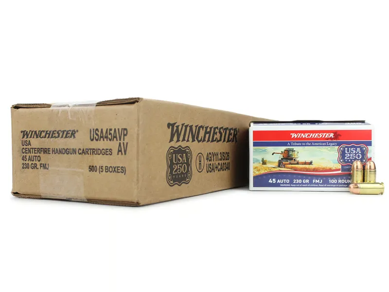 Winchester USA 45 ACP 230 Grain FMJ (Case)