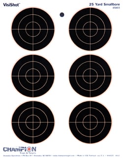 Champion TARGETS, VISISHOT 6  3" BULLS(10/PK) 45803