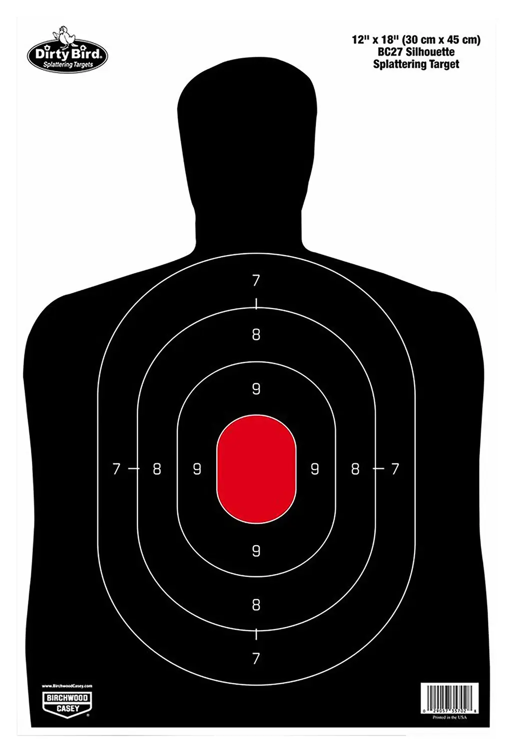 Birchwood Casey 35709 Dirty Bird Silhouette Target Silhouette Tagboard Target 12" x 18" 50 Per Pkg