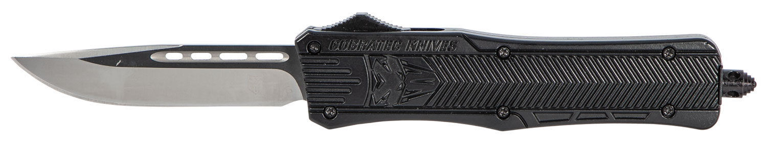 CobraTec Medium CTK-1 3" Drop Point OTF Knife, Black - MBCTK1MDNS