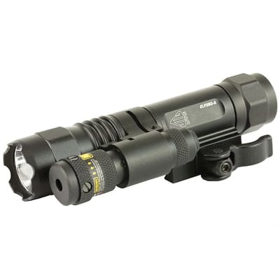 Leapers UTG Accushot Flashlight Fits Picatinny LED Weapon Flashlight with Adjustable Red Laser QD Mount, Black -  LT-ELP38Q-A