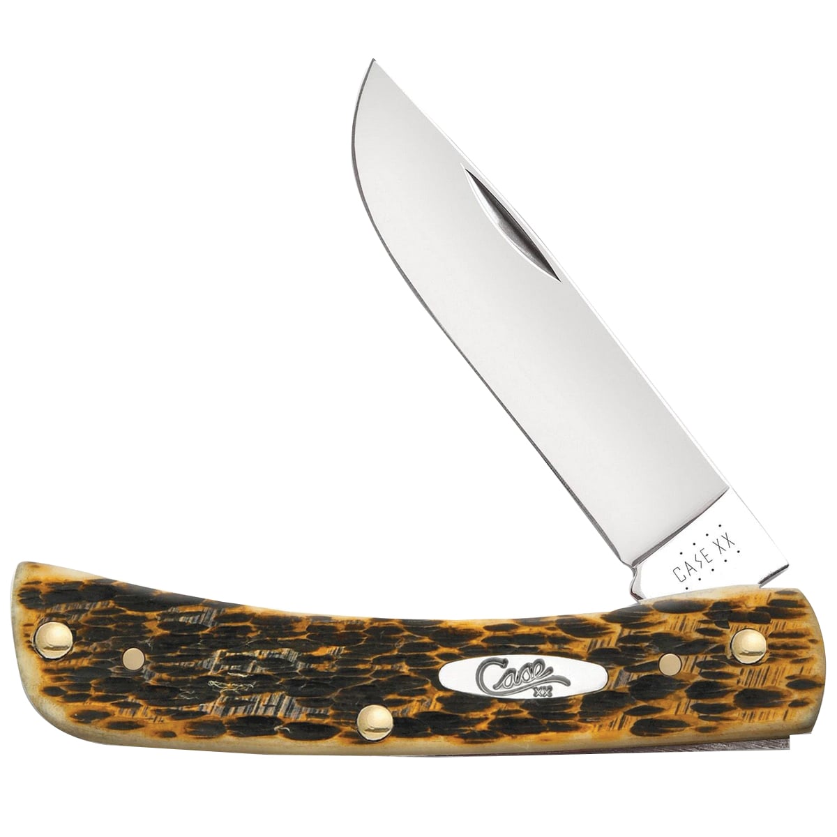 Case Sod Buster Jr Folding Knife Skinner, Amber
