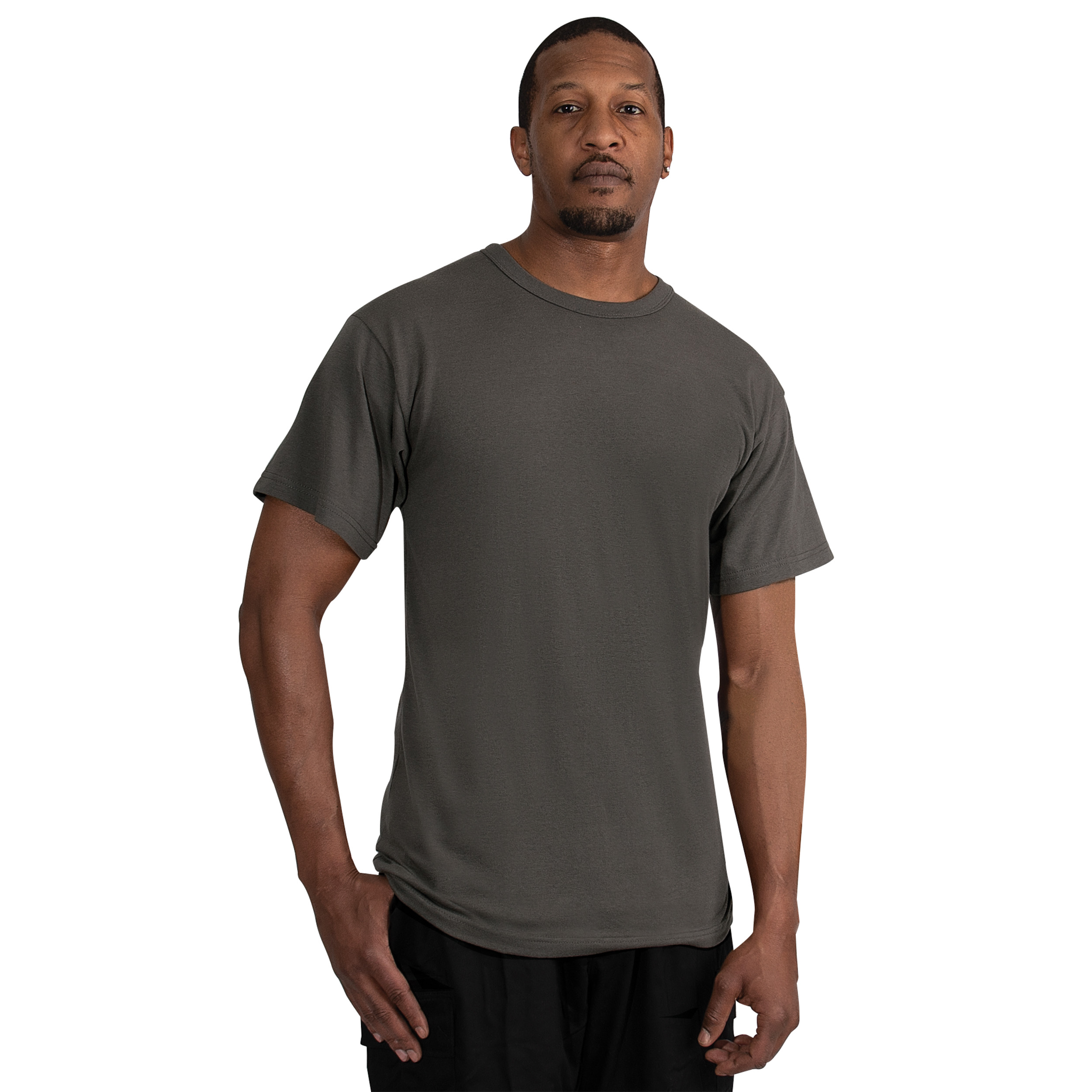 Rothco Solid Color T-Shirt With Cotton - Polyester Blend, Charcoal Grey, Medium