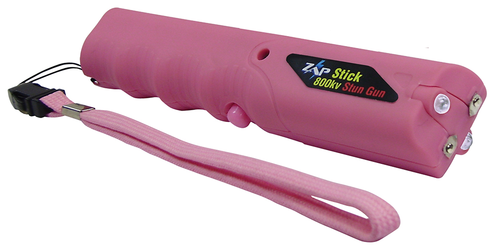 PS Products Zap 0.8 MV 9 oz Portable Stun Gun/Flashlight, Pink - ZAPSTK800FP
