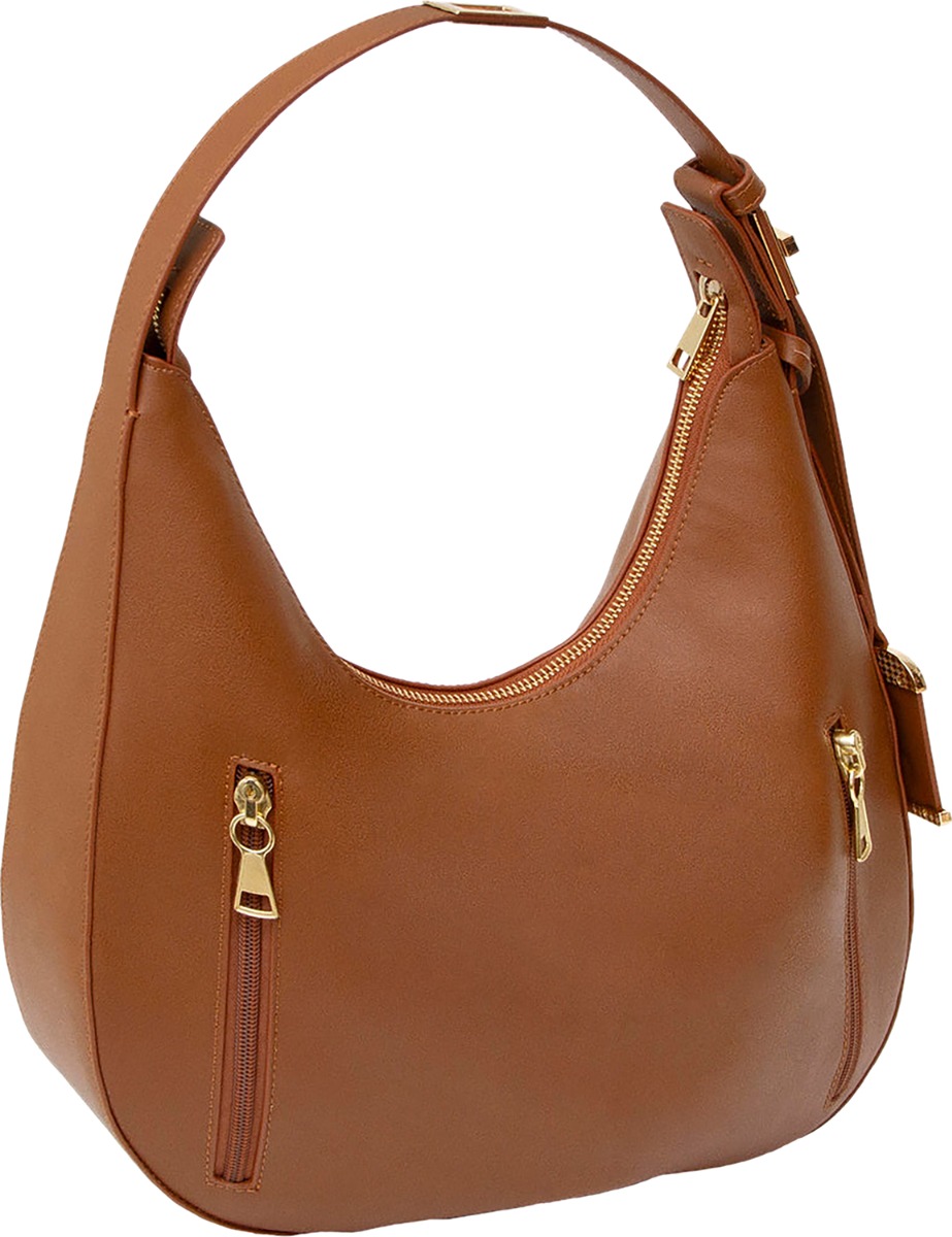 Bulldog Cases Hobo Style Shoulder Bag Polyurethane, Cognac