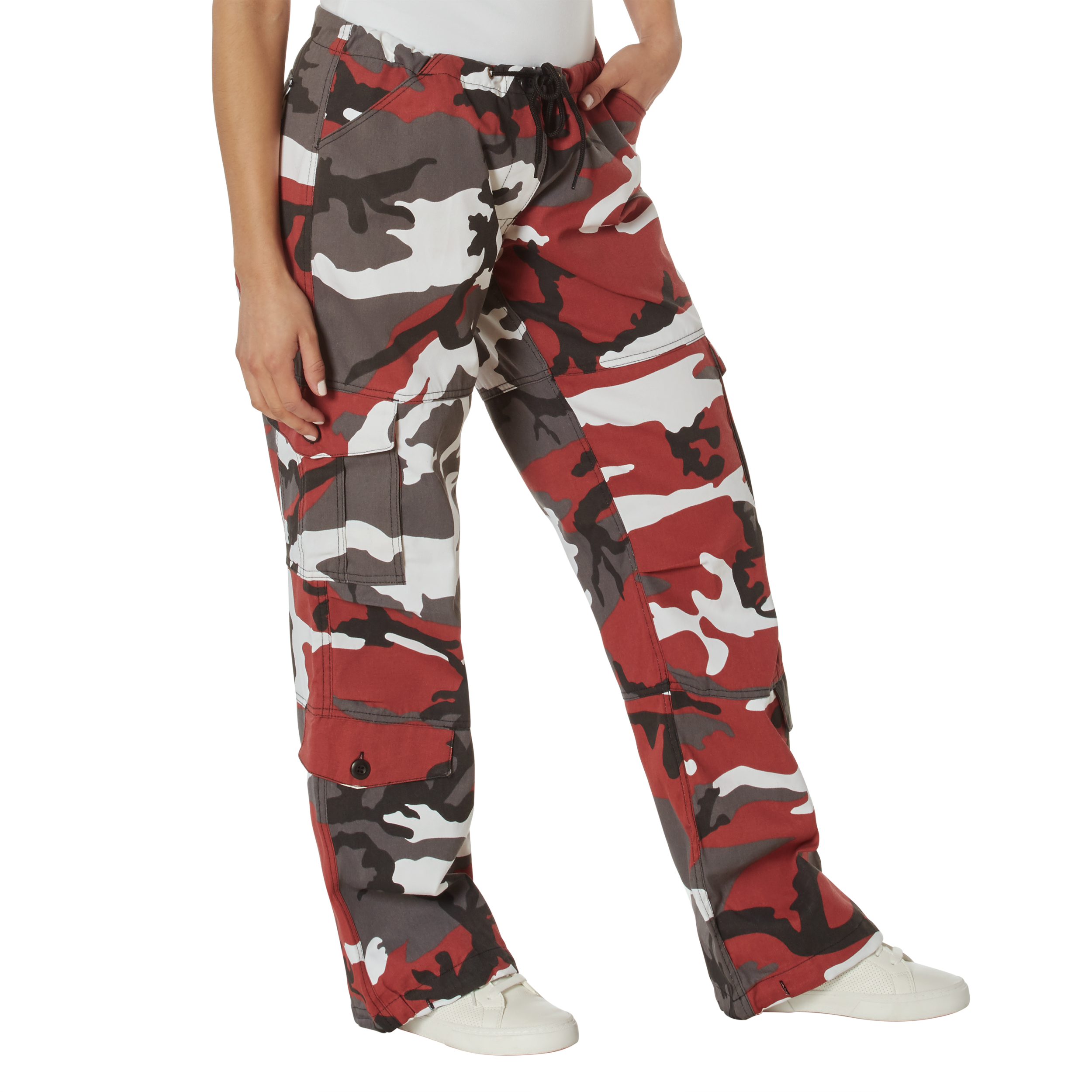 Rothco Womens Paratrooper Colored Camo Fatigues - Red Camo, Small