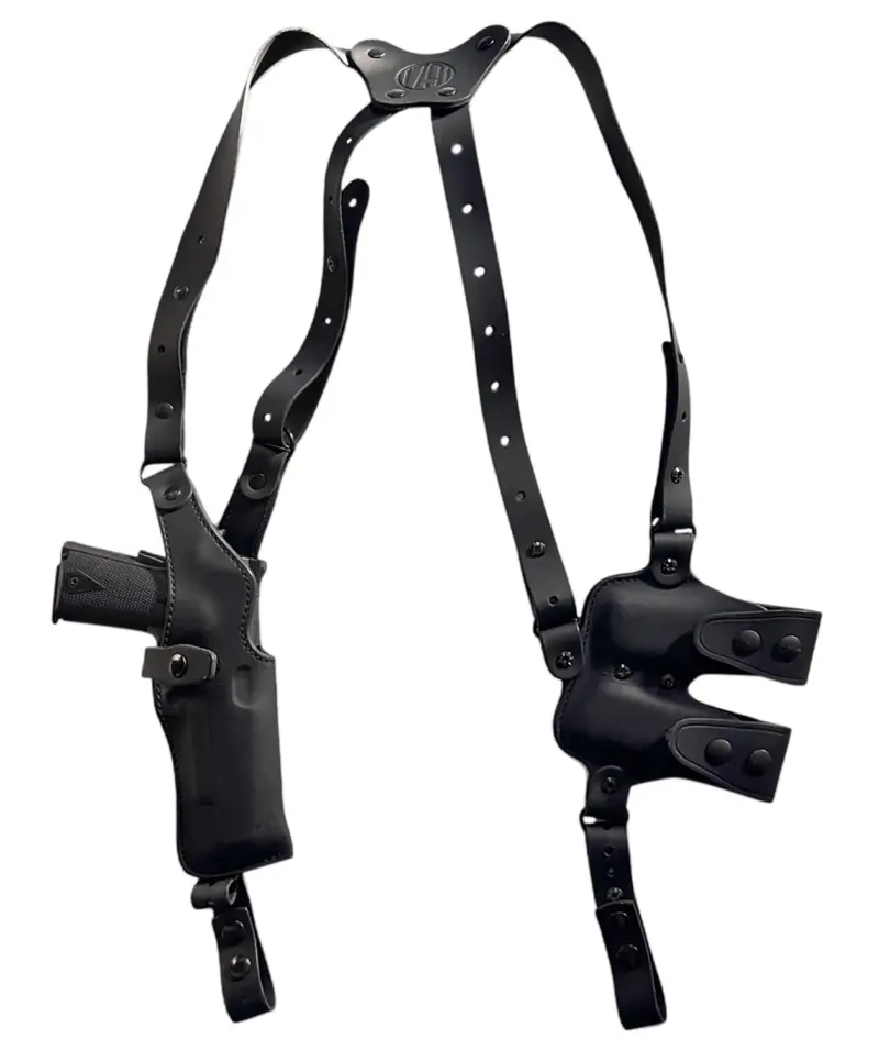 1791 Gunleather NSS2.1SBLVR Optic Ready Shoulder Vertical Black Fits Glock 17 Right Hand