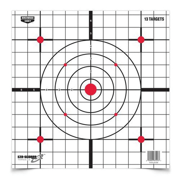 Birchwood Casey EZE-Scorer 12" Sight-In Target, Black/White, 13/pack - 37213
