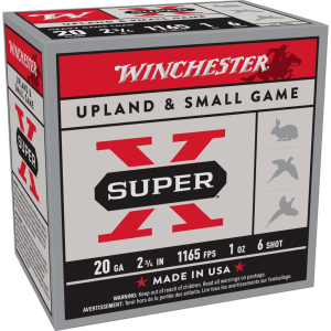 Winchester Super-X Heavy Game Shotshells 20 ga 2-3/4" 1 oz 1165 fps #6 25/ct