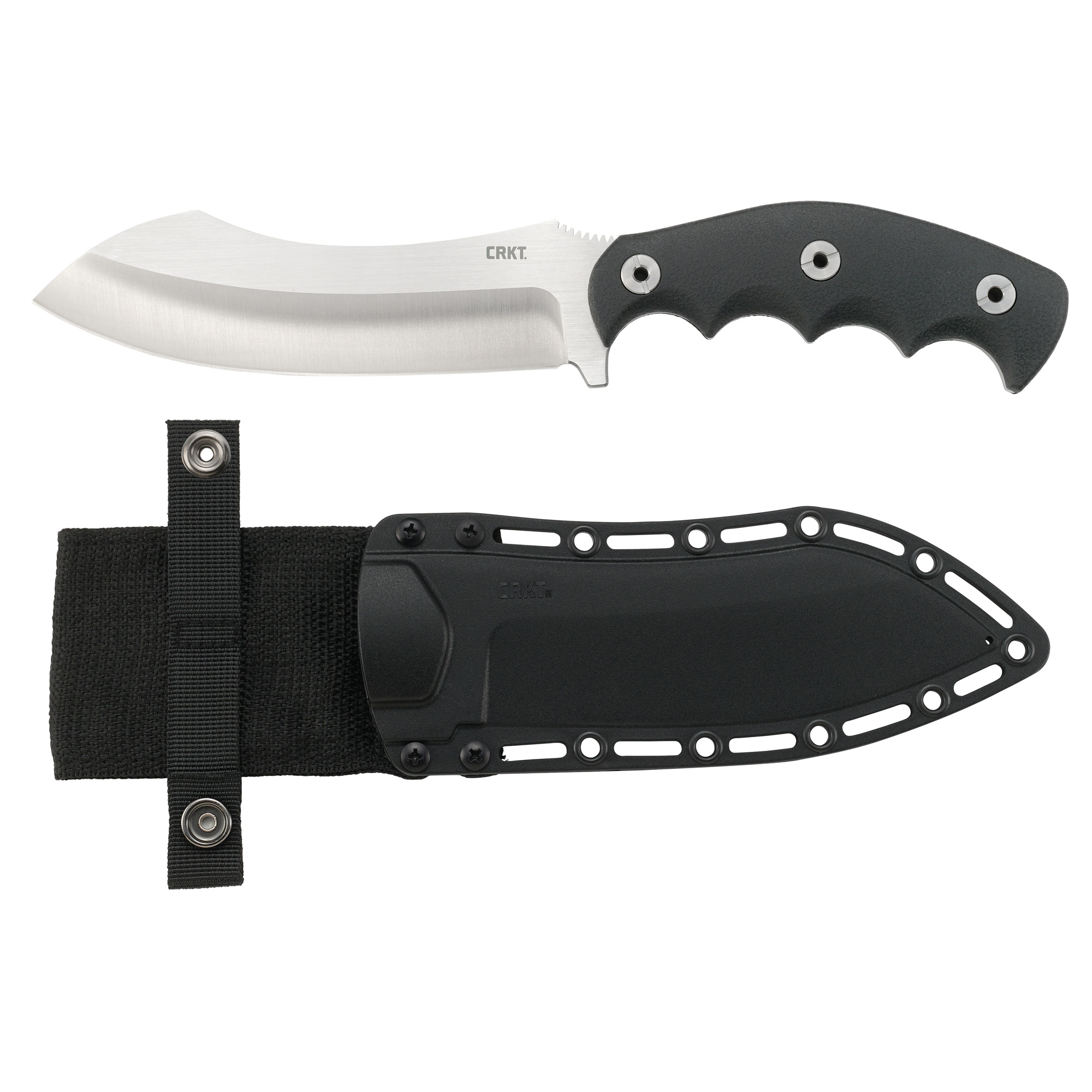 CRKT Catchall Fixed Blade Knife Silver Plain 5.51" 2866 8Cr13MoV