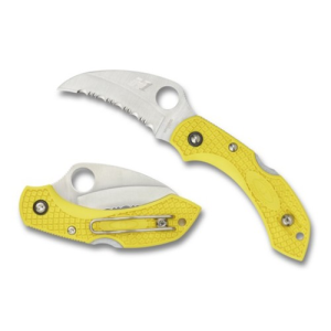 SPYDERCO Dragonfly 2 Salt Lightwght Ylw Hawkbill Serr Edge