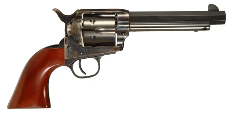 Taylors Company 556102 1873 Cattleman Drifter 45 Colt (LC) Caliber with 5.50" Blued Finish Barrel, 6rd Capacity Blued Finish Cylinder, Color Case Hardened Finish Steel Frame Walnut Grip