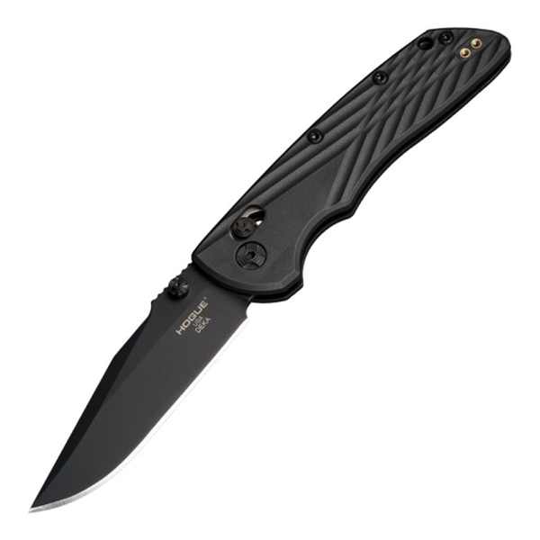 Hogue Deka Folding Knife, Clip Point, Black - Sleek Handle, Smooth Opening Mechanism, Reliable Locking, Ideal for EDC and Tactical Use - 24376