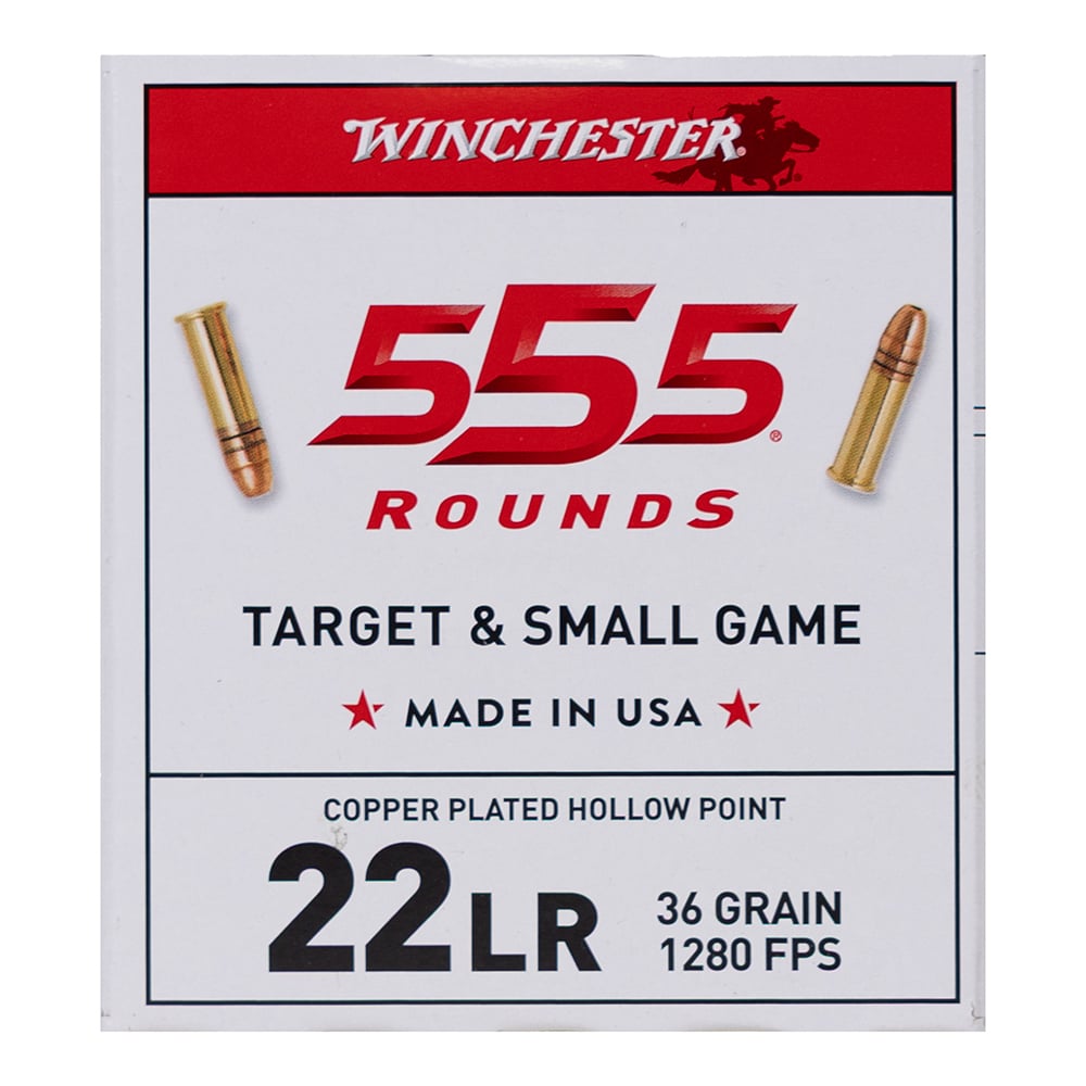 Winchester 22LR Ammo 36 Grain Hollow Point 555 Round Brick - 22LR555HP