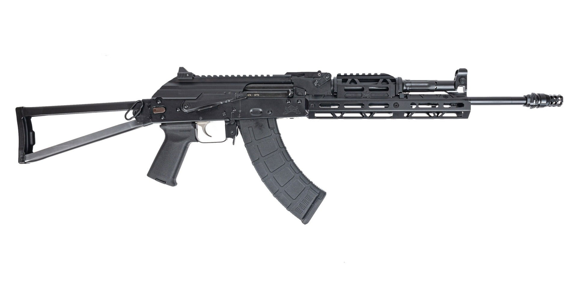 PSAK-47 GF4 Triangle Folding Rifle with JL Billet Long Rail, Hinged Dust Cover and JMAC RRD 360