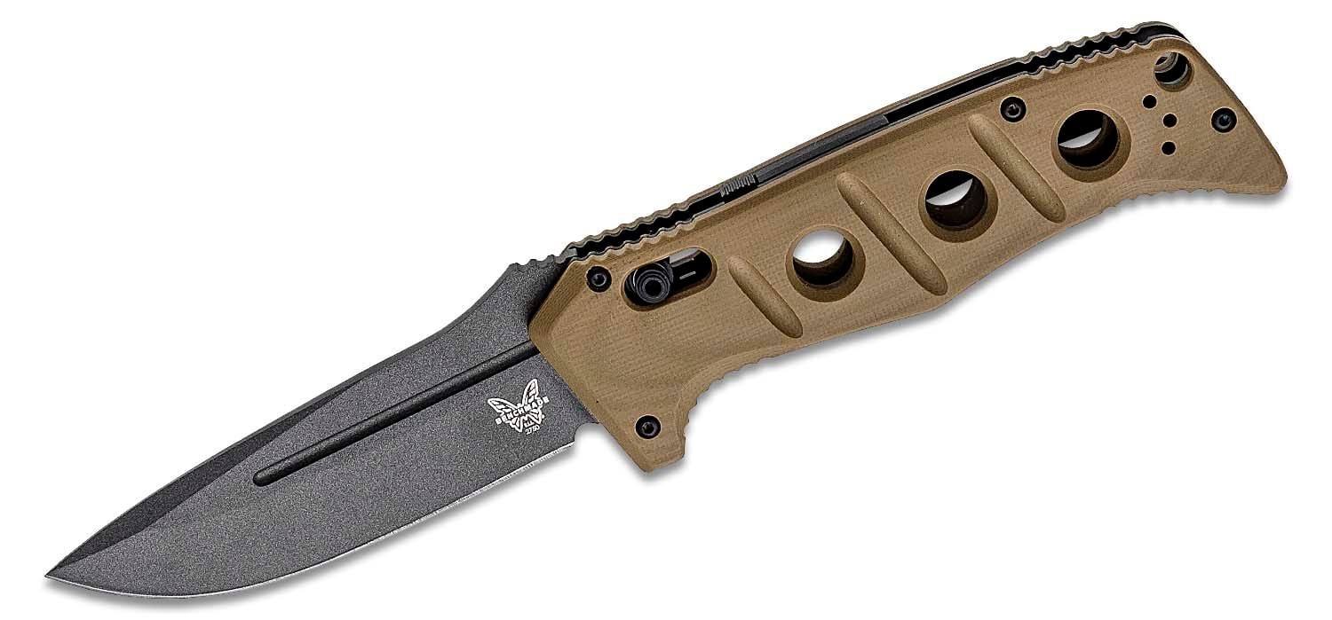 Benchmade Auto Adamas Folding Drop Point Knife, Desert Tan - 2750GY-3