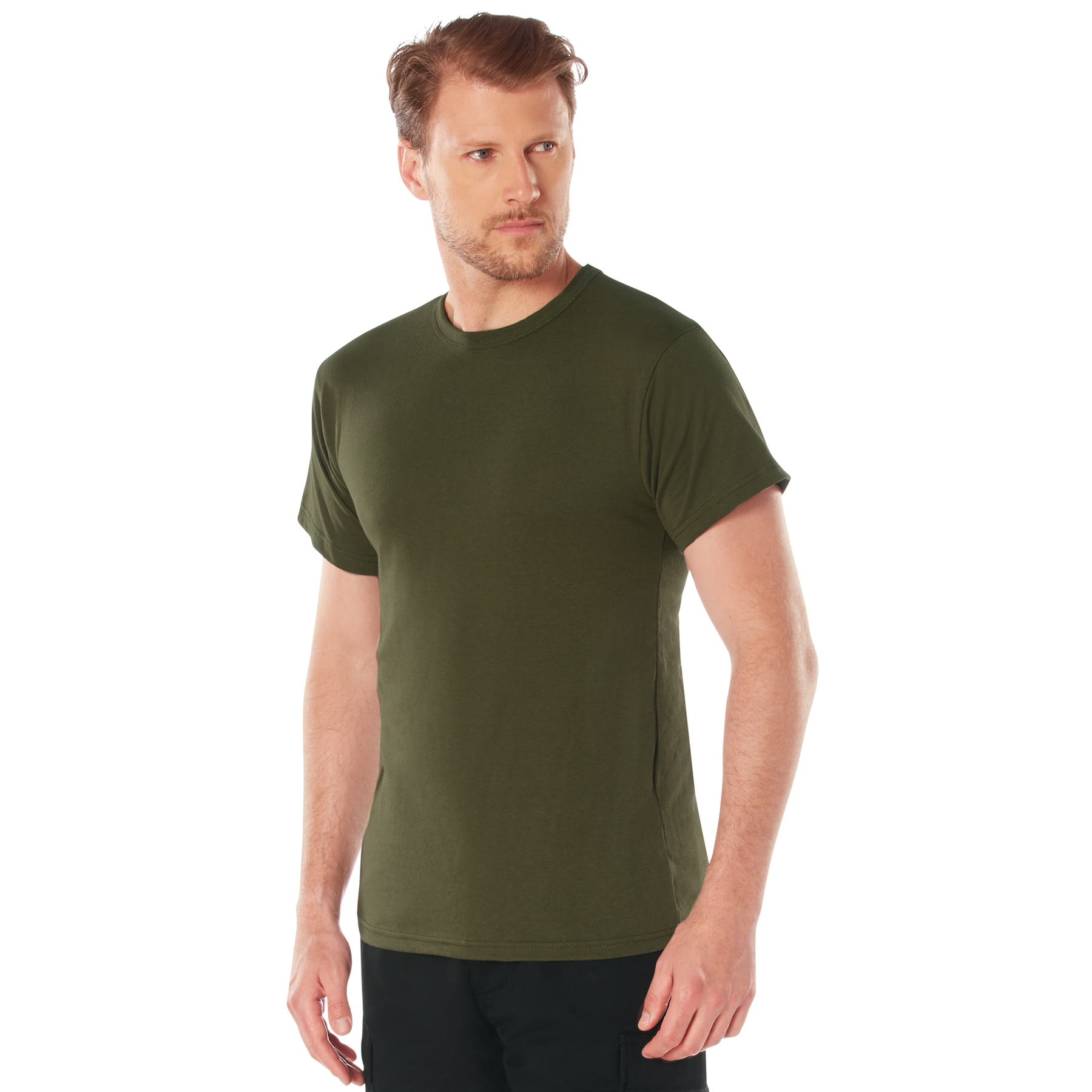 Rothco Solid Color T-Shirt With Cotton - Polyester Blend, Olive Drab, Large
